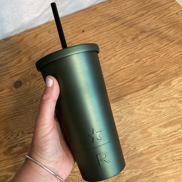 NWT Starbucks Reserve 2022 Holiday Light Olive ‘Green SS Cold Cup’ Tumbler - Picture 9 of 10
